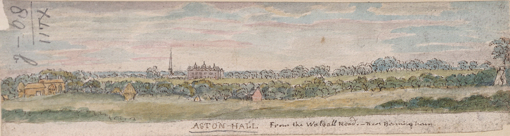 Aston Hall from the Walsall road near Birmingham, 1775