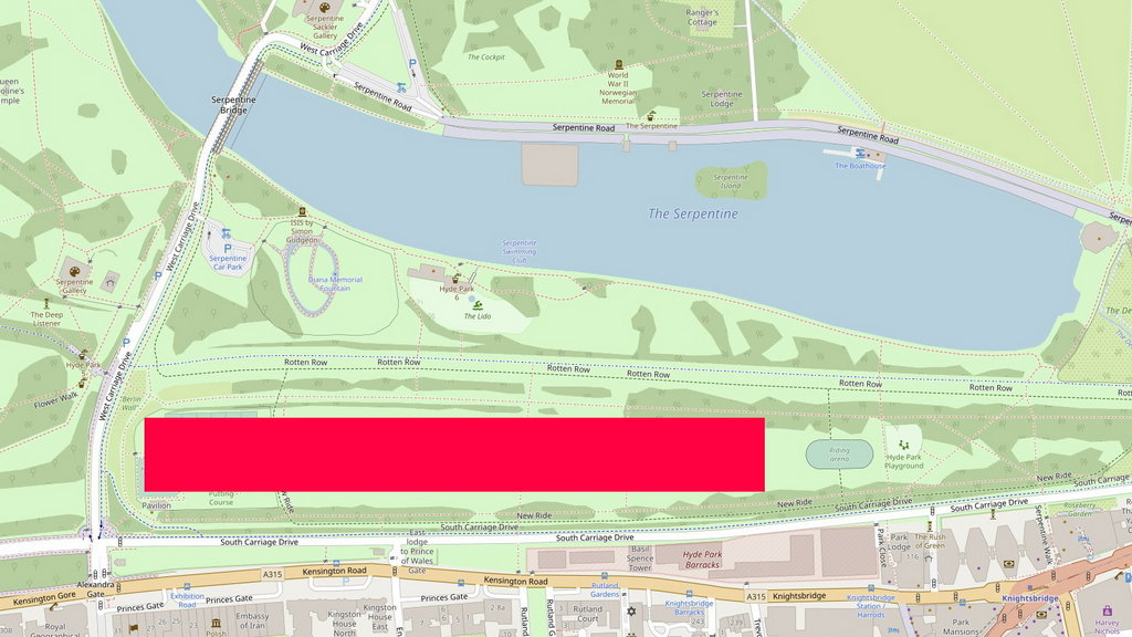 Hyde Park map with Crystal Palace