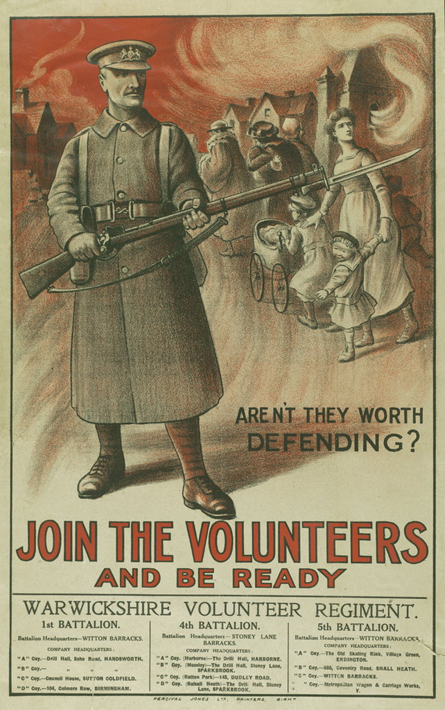 Join the Volunteers -WWI Warwickshire Volunteer Regiment poster