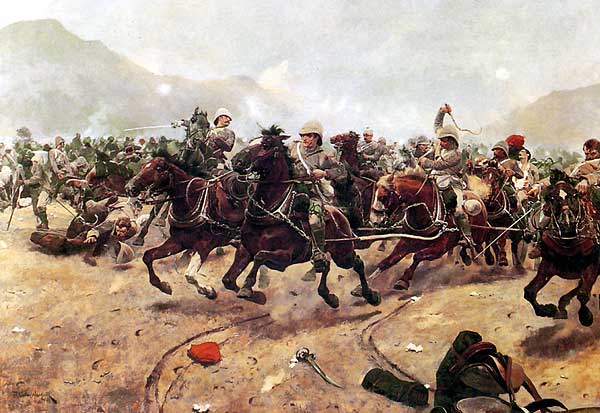 Royal Horse Artillery fleeing from Afghan attack at the Battle of Maiwand