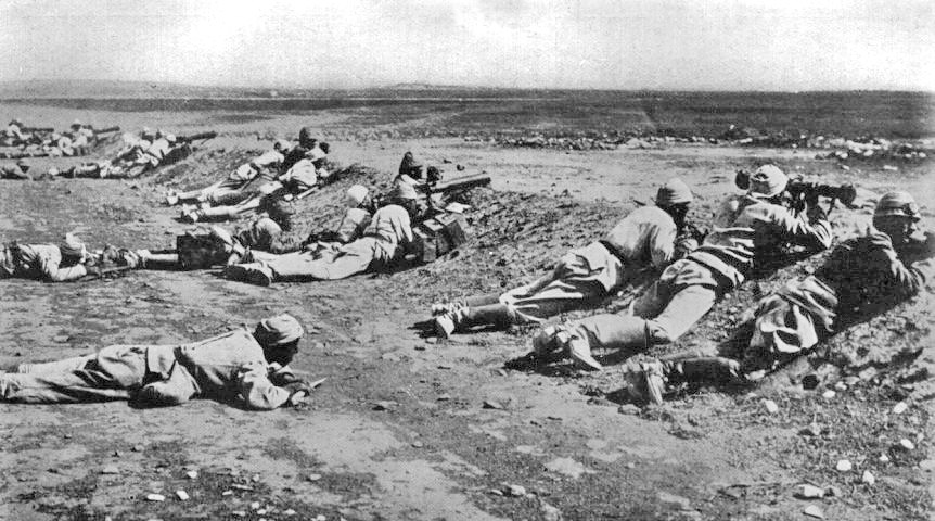 Ottoman Machine Gunners at the Battle of Gaza, 1917