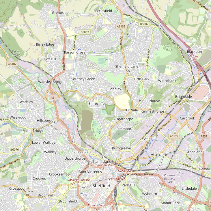 Map of Sheffield